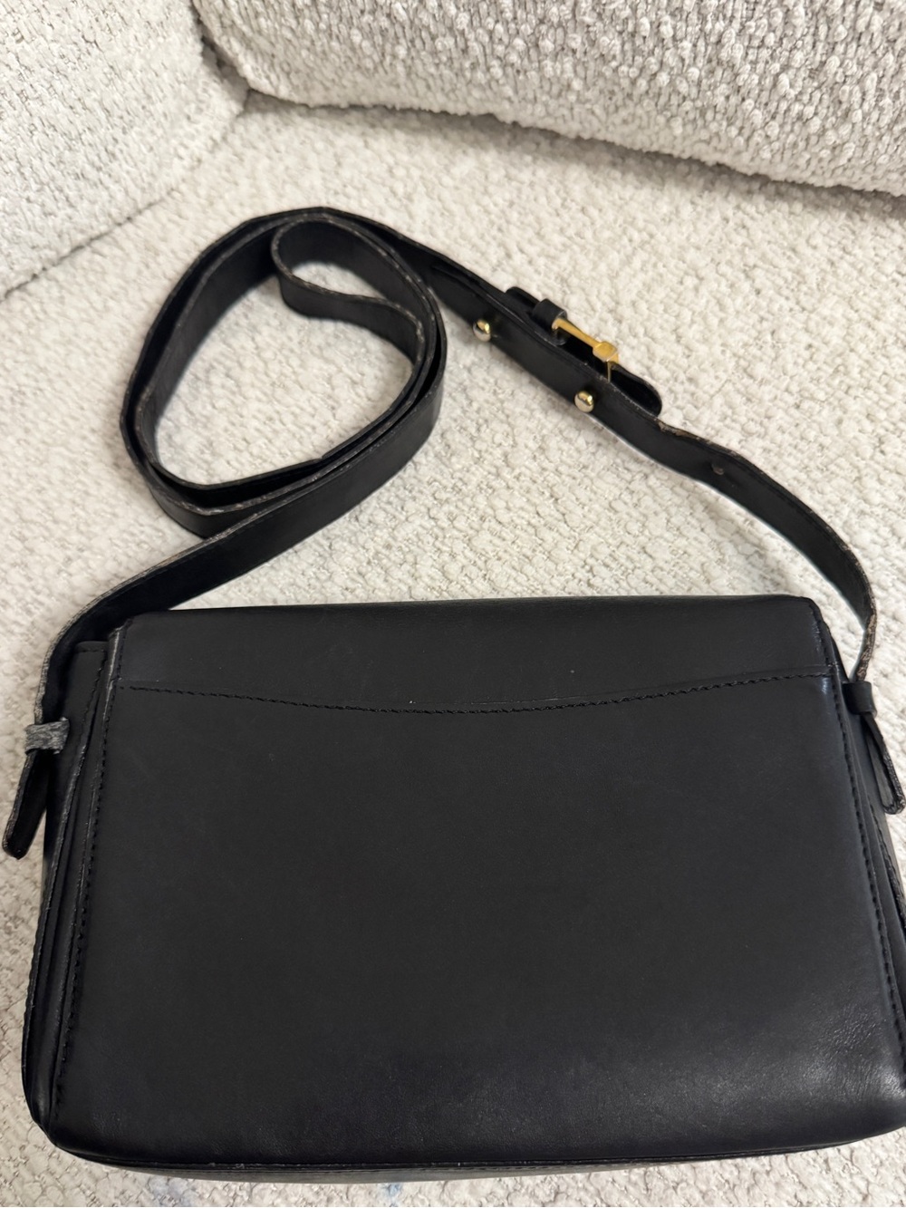 Bally Vintage Black Leather Crossbody Foldover Three Pockets Late 80s-mid 90s - Picture 14 of 16